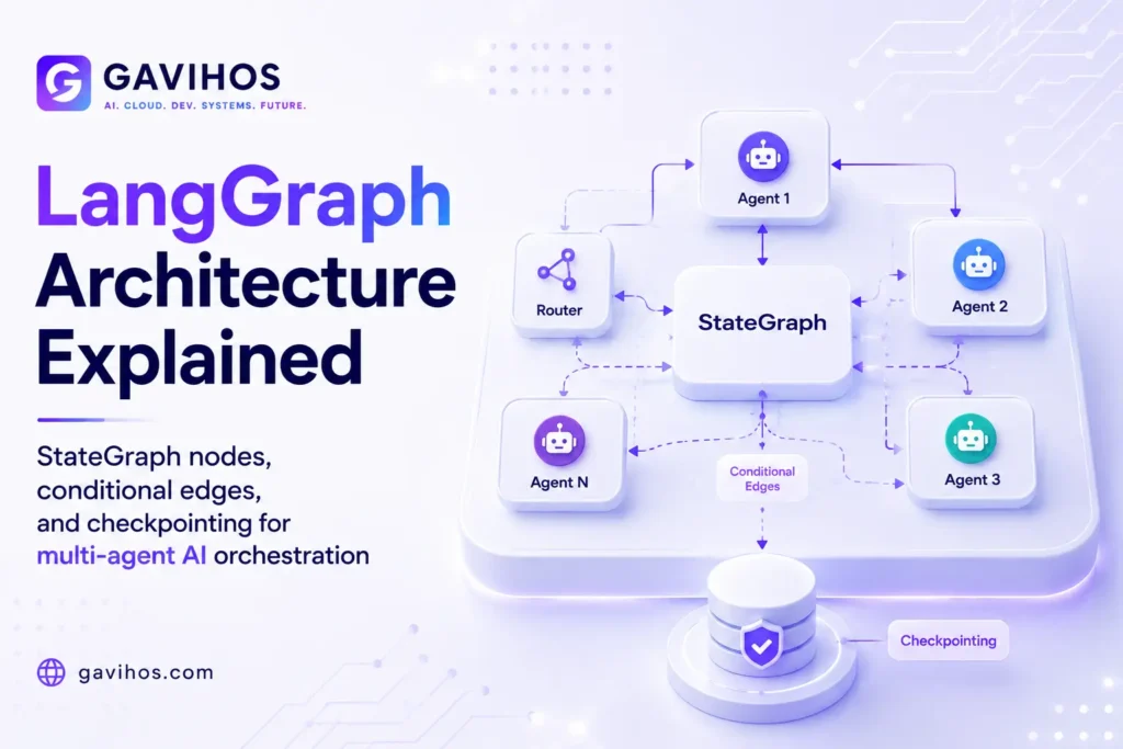 LangGraph Explained: Complete Guide to Multi-Agent Orchestration 3 LangGraph architecture diagram showing StateGraph nodes, conditional edges, and checkpointing for multi-agent AI orchestration