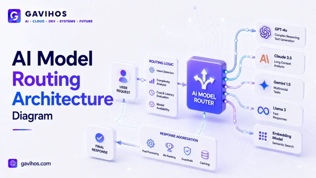 What Is AI Model Routing? The Complete Guide to Multi-Model AI Systems 3 Model routing architecture showing requests directed to different AI model tiers