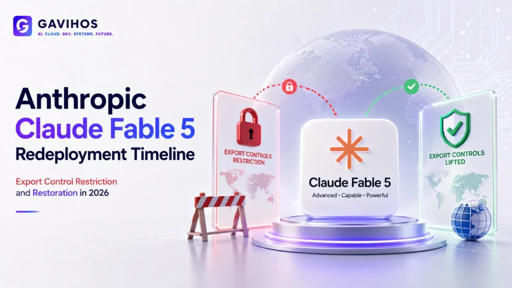 Anthropic Restores Claude Fable 5 After Export Controls Lifted 3 Anthropic Claude Fable 5 redeployment timeline showing export control restriction and restoration in 2026