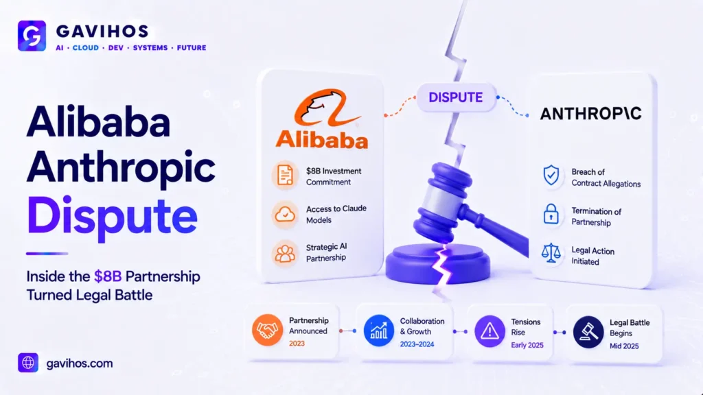 Alibaba Bans Employee Use of Anthropic's Claude Code Over Security and Distillation Dispute 3 Diagram showing the two-sided dispute between Alibaba and Anthropic over Claude Code security and model distillation claims